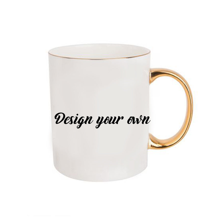 Gold Rimmed <3 Gold Handle Mug + Matching Gold Pen Set