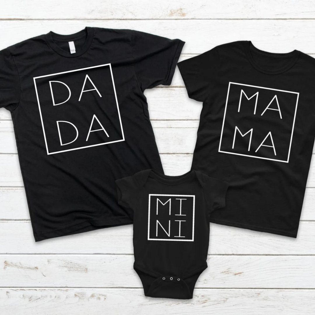 Dada, Mama & Mini T-shirt & Onesie Set