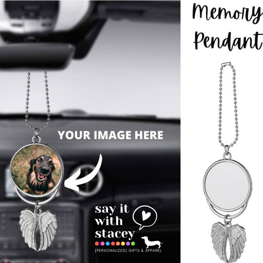 Memory Pendant, Memorial Pendant, Angel Wings Pendant