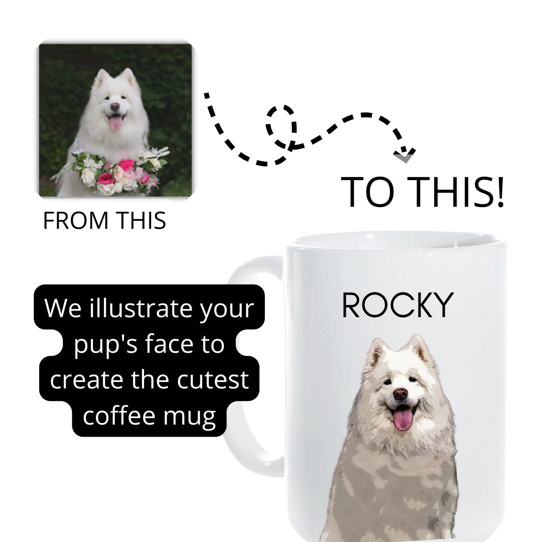 Illustrated Pet 15oz Coffee Mug (Cat, Dog, etc)