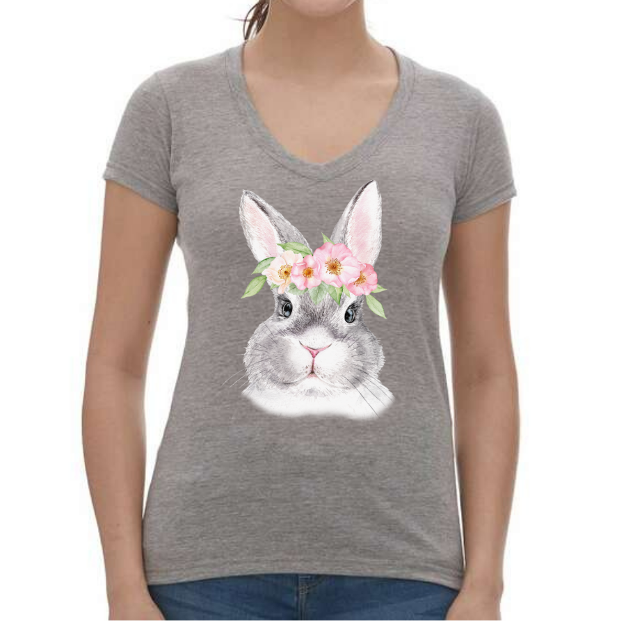 Rabbit Wearing Flower Crown Women's T-Shirt