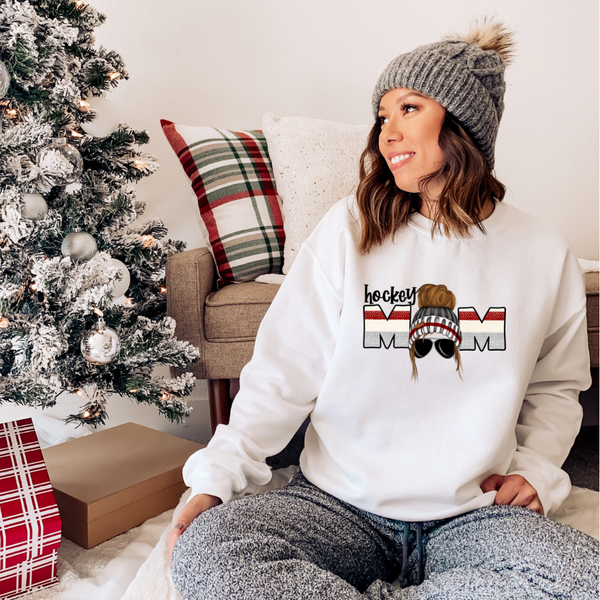 Hockey Mom Cozy Crew Neck Sweater – Cloud Nine Pajamas