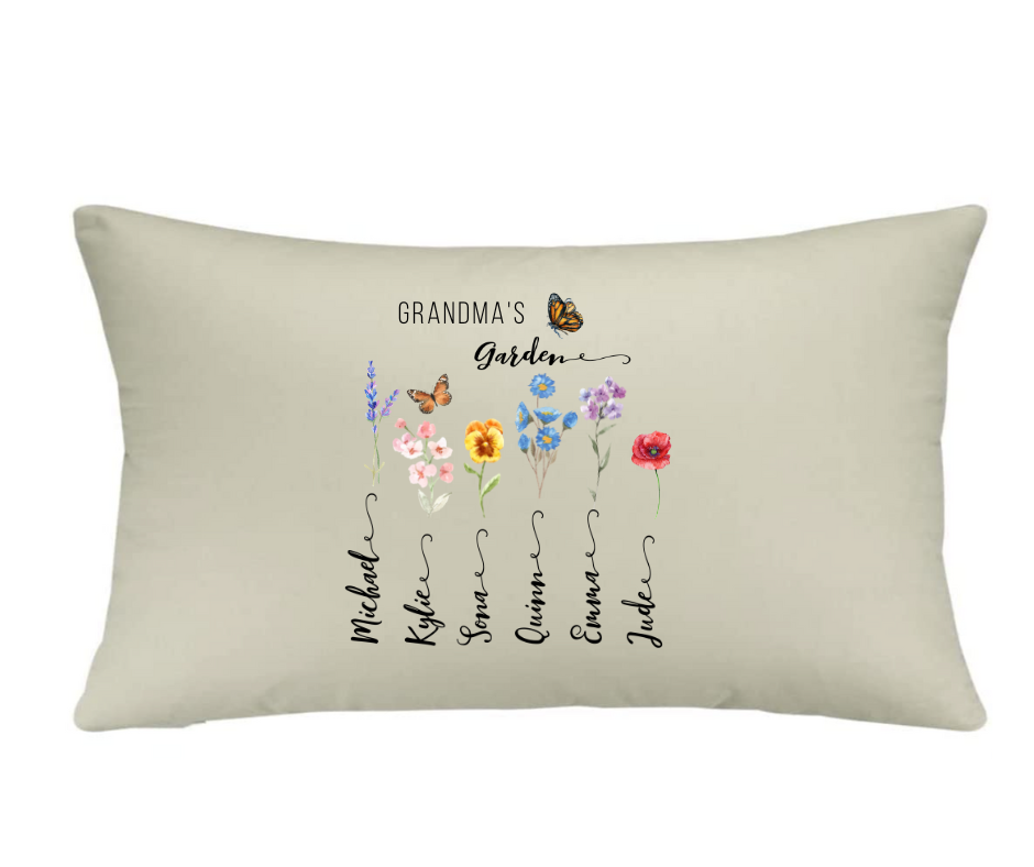 Grandma's Garden Flower Pillow (Customized) Lumbar Style