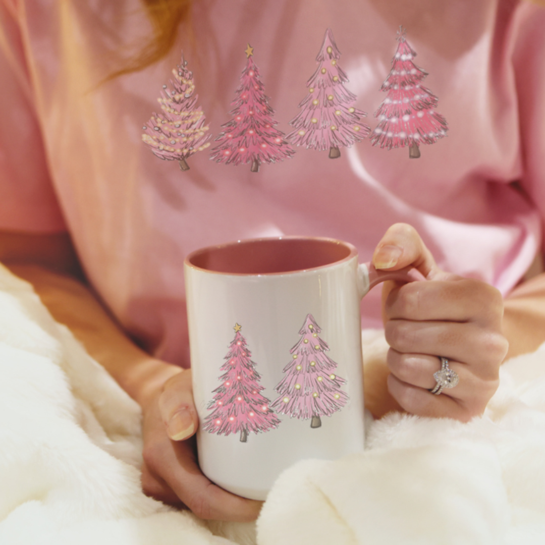 Pink Christmas Pink Handled/Inner Mug 15oz