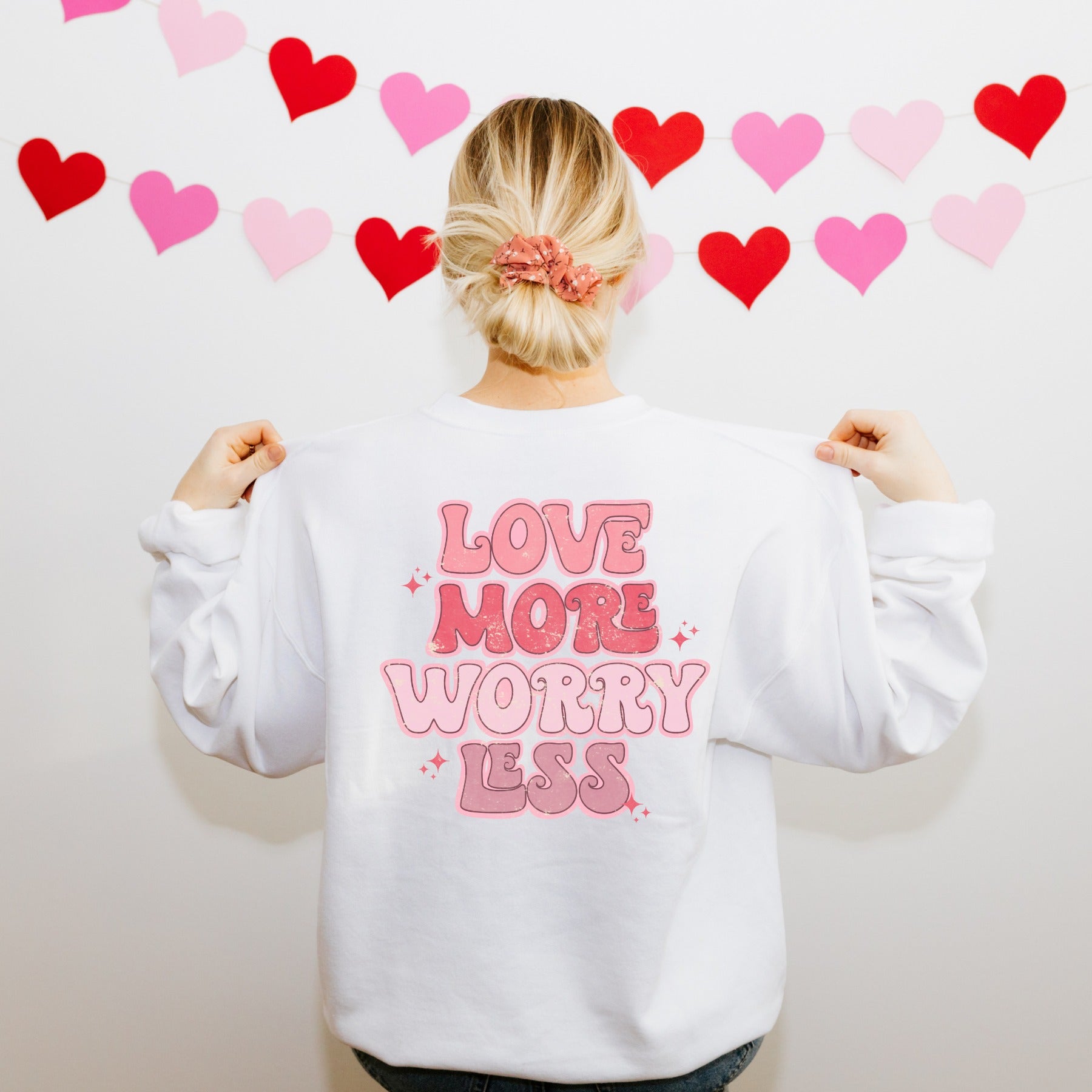 Love More, Worry Less Premium Crewneck Sweater