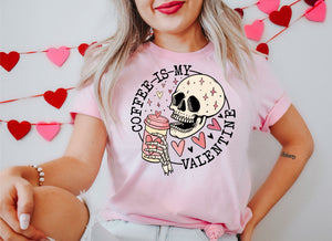 Coffee is My Valentine Pink T-Shirt