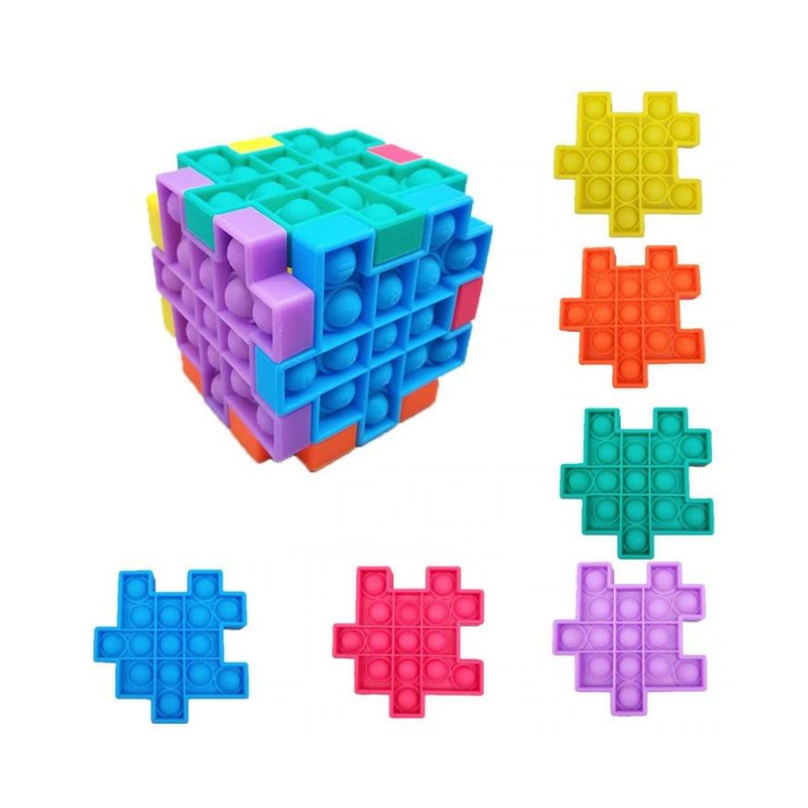 Push Bubble Sensory Pop Cube Block