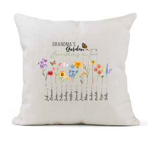 Grandma's Garden Flower Pillow (Customized) 18x18