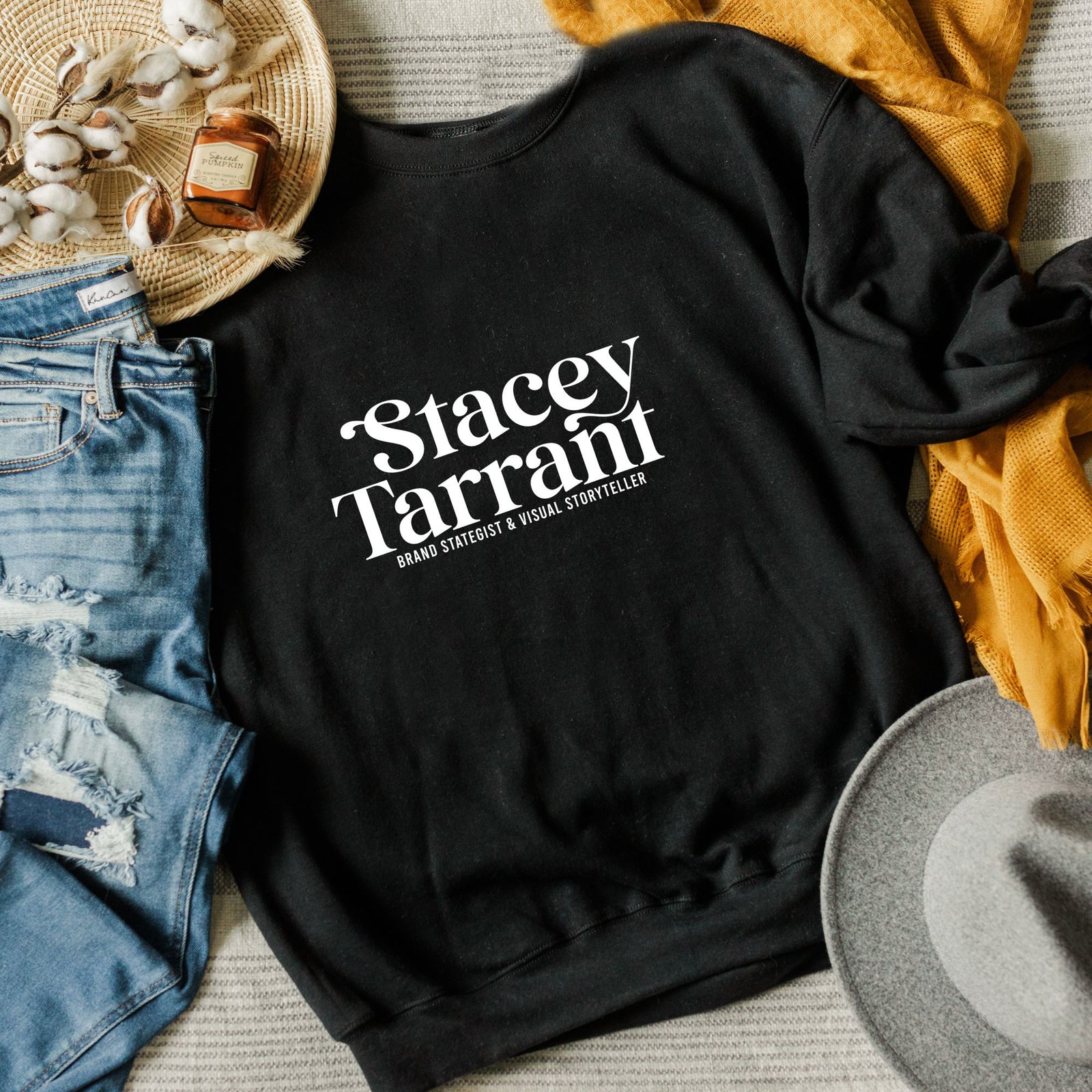 Dogs + Coffee Premium Crew Neck Black Sweater