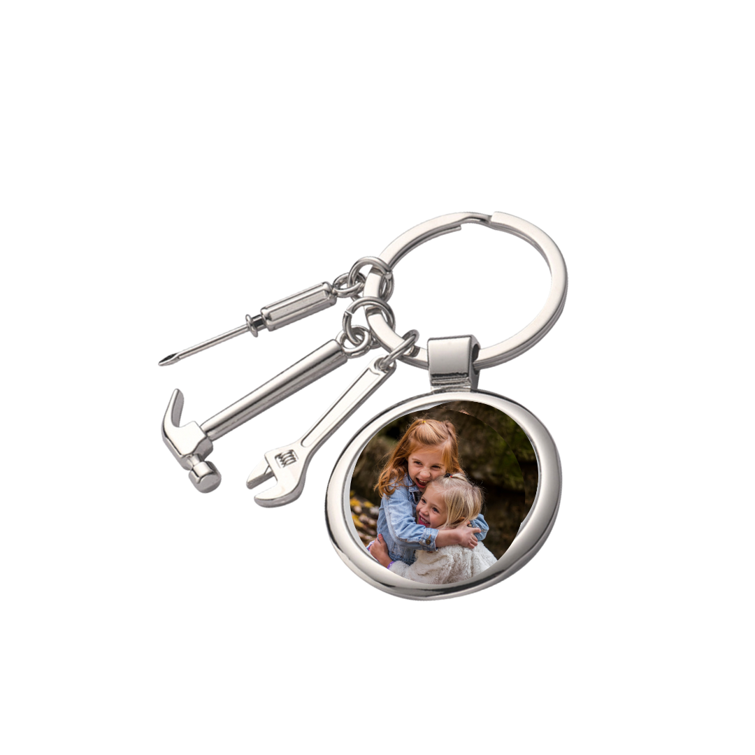 Tool Keychains with Customizable Option for Photo or Text