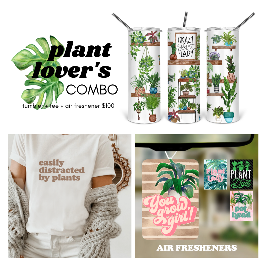 Plant Lover's Combo: Tumbler + Tee + Air Freshener