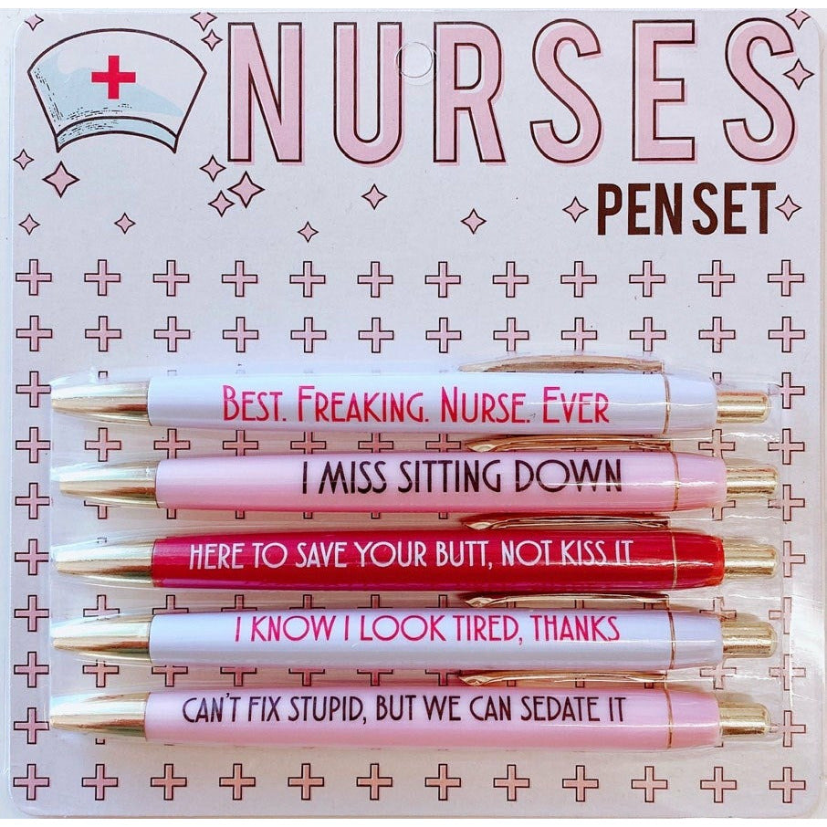 Mudder 100 Pcs Nurse Pen Set Nurse Badge Reel Markers Pen Set with 25  Retractable Ball