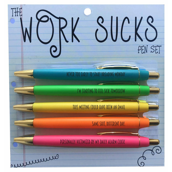 Sisters Boutique & Gifts, Inc. - The Original - The Work Sucks Pen Set  $11.95 When work just sucks read one of these. never too early to start  dreading Monday I'm starting