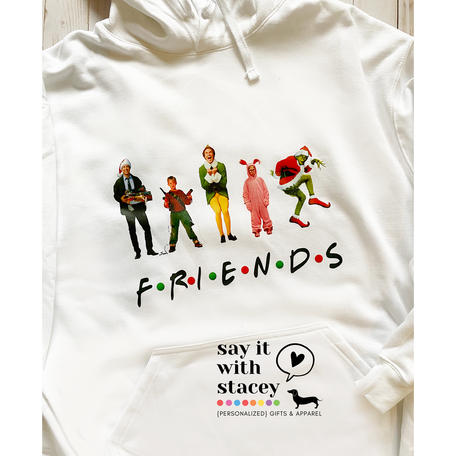 FRIENDS HOODIE or CREW NECK White only