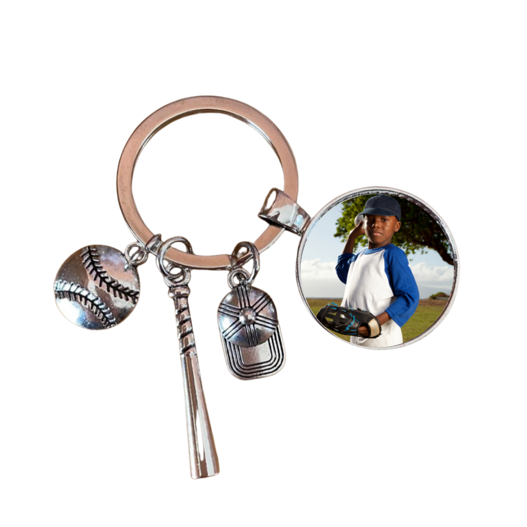 Baseball Keychains with Customizable Option for Photo or Text