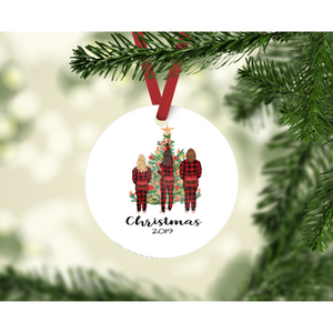 Family Xmas PJ Christmas Ornament - Personalized