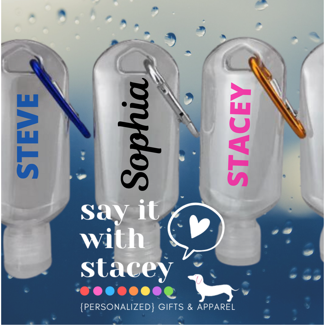 Hand sanitizer bottle (60ml) with carabiner