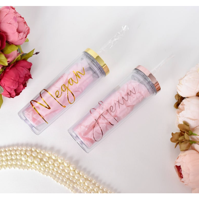 Rose Gold | Gold 18oz Skinny Acrylic Tumbler