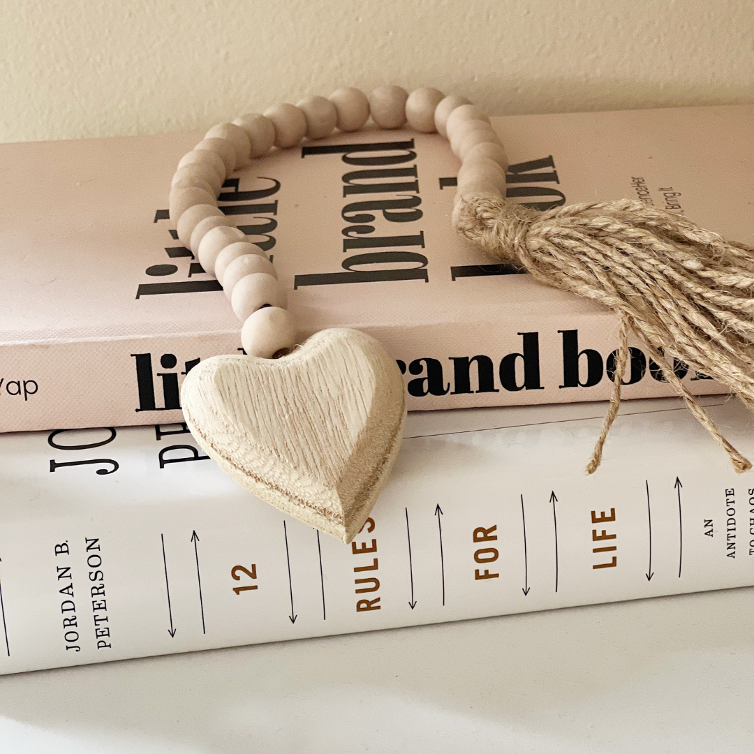 beaded heart garland