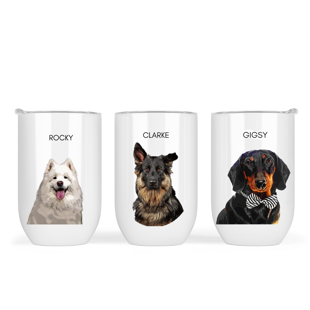 Illustrated Pet Wine Tumbler - 12oz