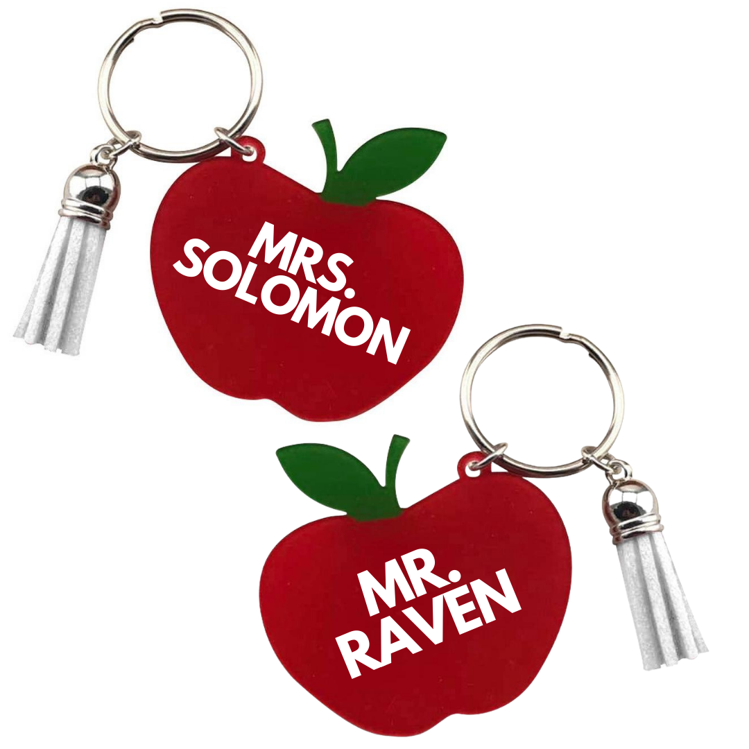 Apple Key Chain with Tassel