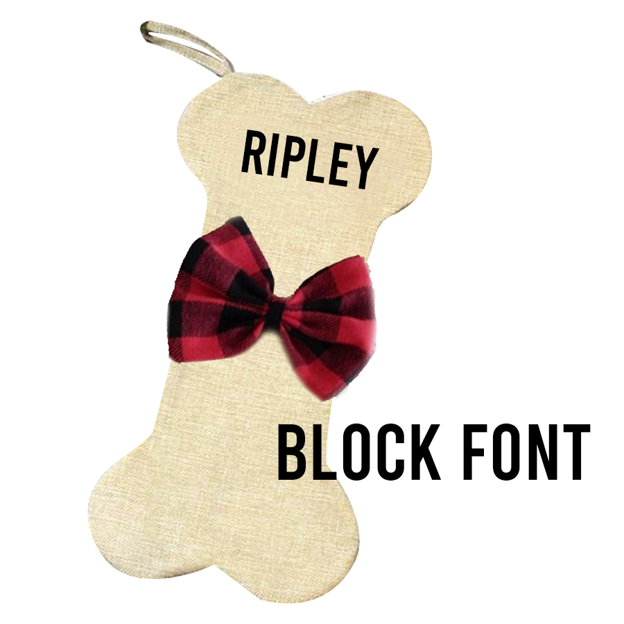 Bone Shaped Buffalo Plaid Stocking