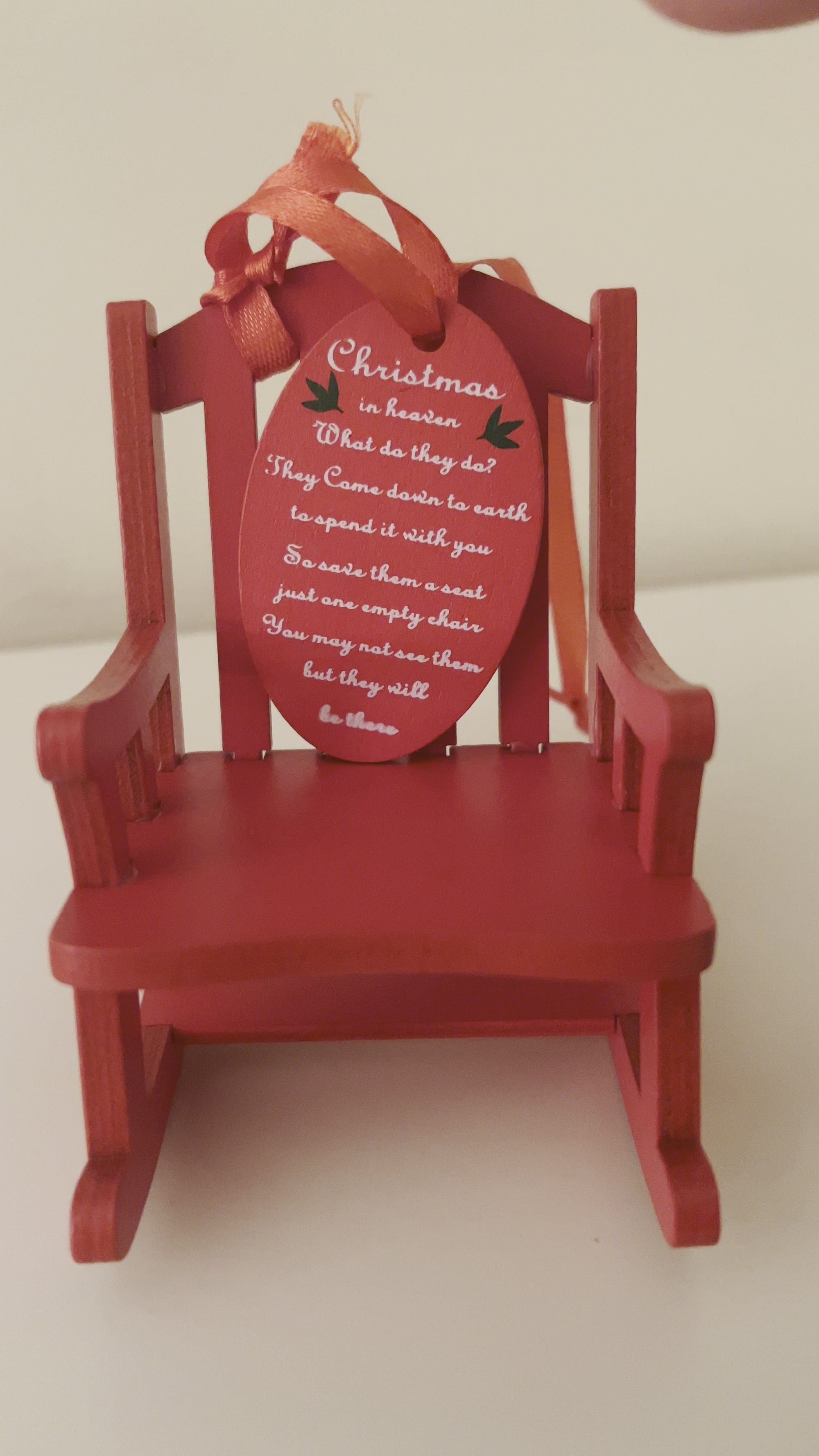 Christmas in Heaven Wood Rocking Chair Ornament
