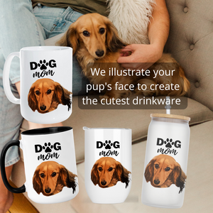 {Personalized with your dog} T-Shirt + Choice of 15oz Coffee Mug + Wine Tumbler or 12oz Frosted Glass Tumbler