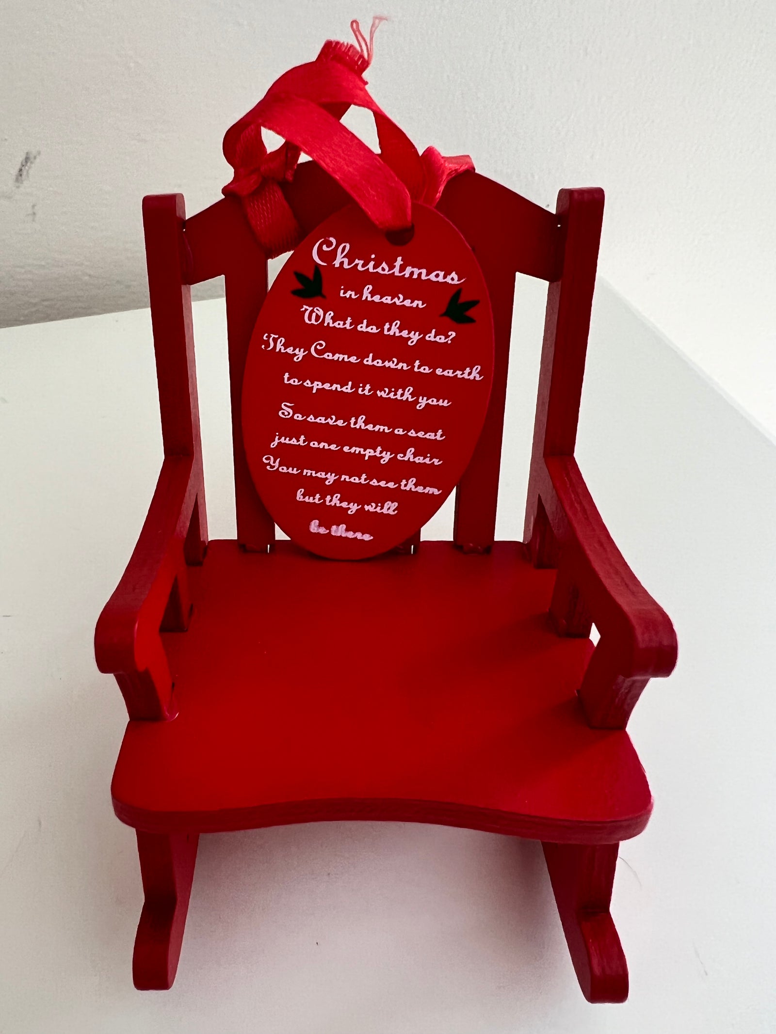 Christmas in Heaven Wood Rocking Chair Ornament