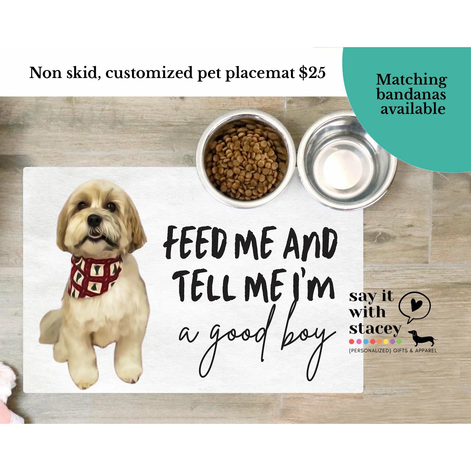 Personalized store dog placemat